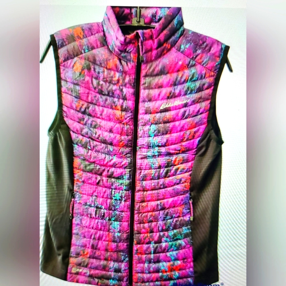 Eddie Bauer First Ascent Stormdown 800 Colorful Women's Vest Size Small